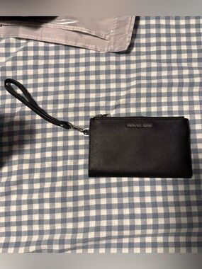 Michael Kors Black Saffiano Leather Wristlet Wallet